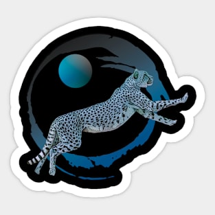 Blue cheetah Sticker